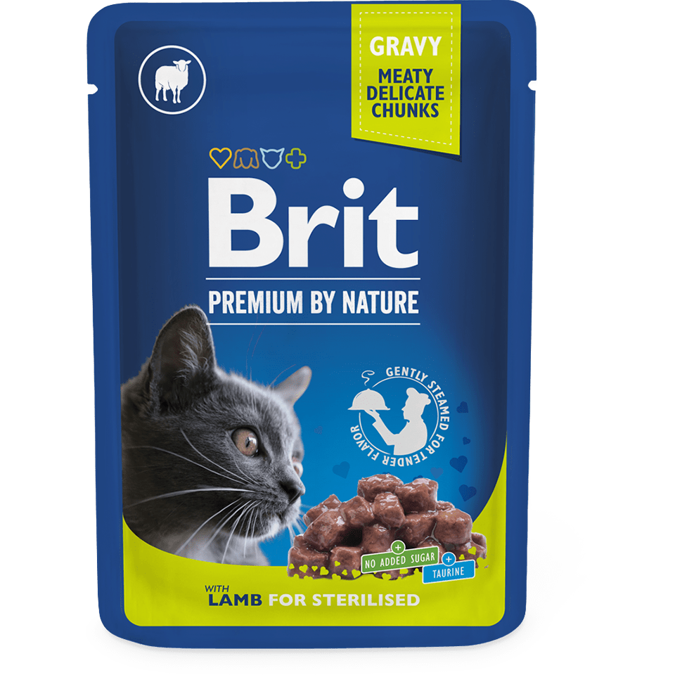 Brit Premium Pochon Agneau Chat Stérilisé 100 g
