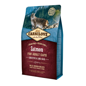 Croquettes Carnilove Chat Saumon Sensible (DIGESTION SENSIBLE, POIL LONG) 2kg