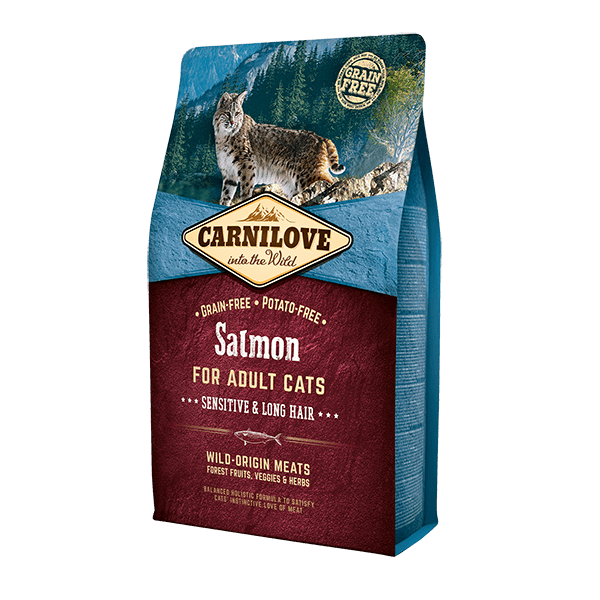 Croquettes Carnilove Chat Saumon Sensible (DIGESTION SENSIBLE, POIL LONG) 2kg
