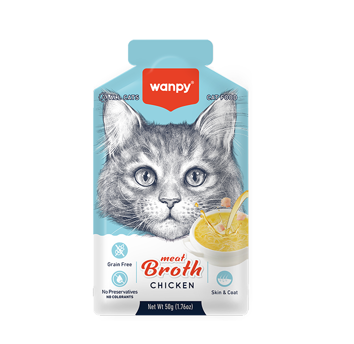 Wanpy Meat Broth Chicken – Soupe au Poulet pour Chat (50 g)