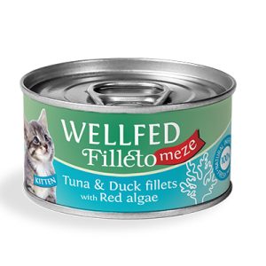 WELLFED Filletto Meze Thon & Canard aux Algues Rouges – Chaton 70 g