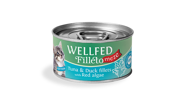 WELLFED Filletto Meze Thon & Canard aux Algues Rouges – Chaton 70 g