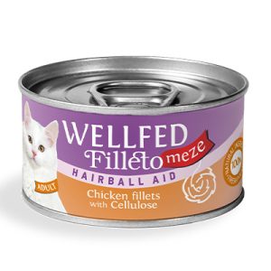WELLFED Filletto Meze Hairball Aid Poulet & Cellulose – 70 g