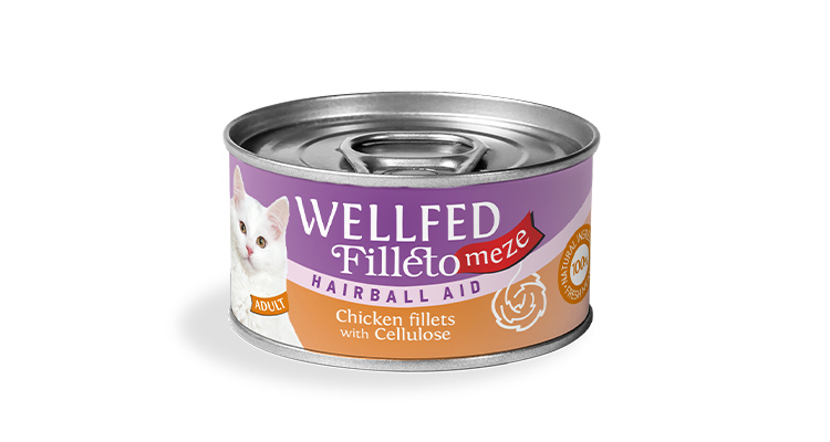 WELLFED Filletto Meze Hairball Aid Poulet & Cellulose – 70 g