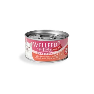 WELLFED Filletto Meze Sensitive Poulet, Citrouille & Psyllium – 70 g