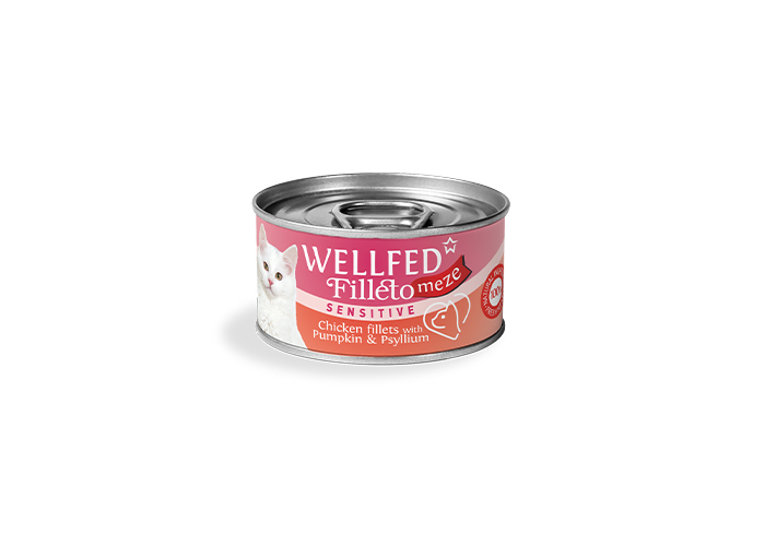 WELLFED Filletto Meze Sensitive Poulet, Citrouille & Psyllium – 70 g