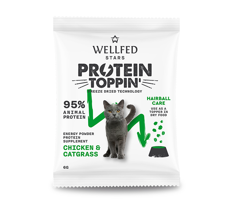 WELLFED Protein Toppin Hairball Poulet & Herbe à Chat – 6 g