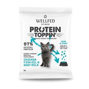 WELLFED Protein Toppin Skin & Coat Poulet, Huile de Poisson & Lait de Chèvre – 6 g