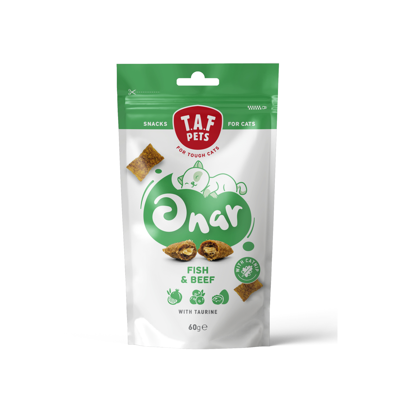 ONAR Crunchy Fish & Beef – Friandises pour Chat 60 g