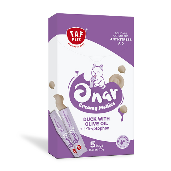 ONAR Creamy Mealties Anti-Stress Canard & Huile d’Olive – 5 × 14 g