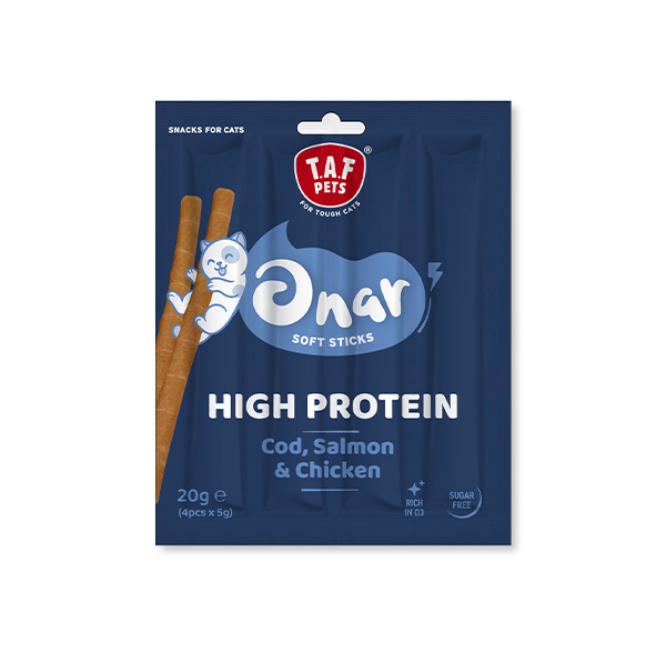 ONAR Soft Sticks Cabillaud, Saumon & Poulet – 4 × 5 g