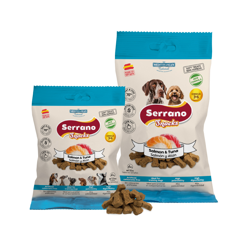 Friandises SERRANO Snacks pour chiens Mediterranean Natural au Foie 100g