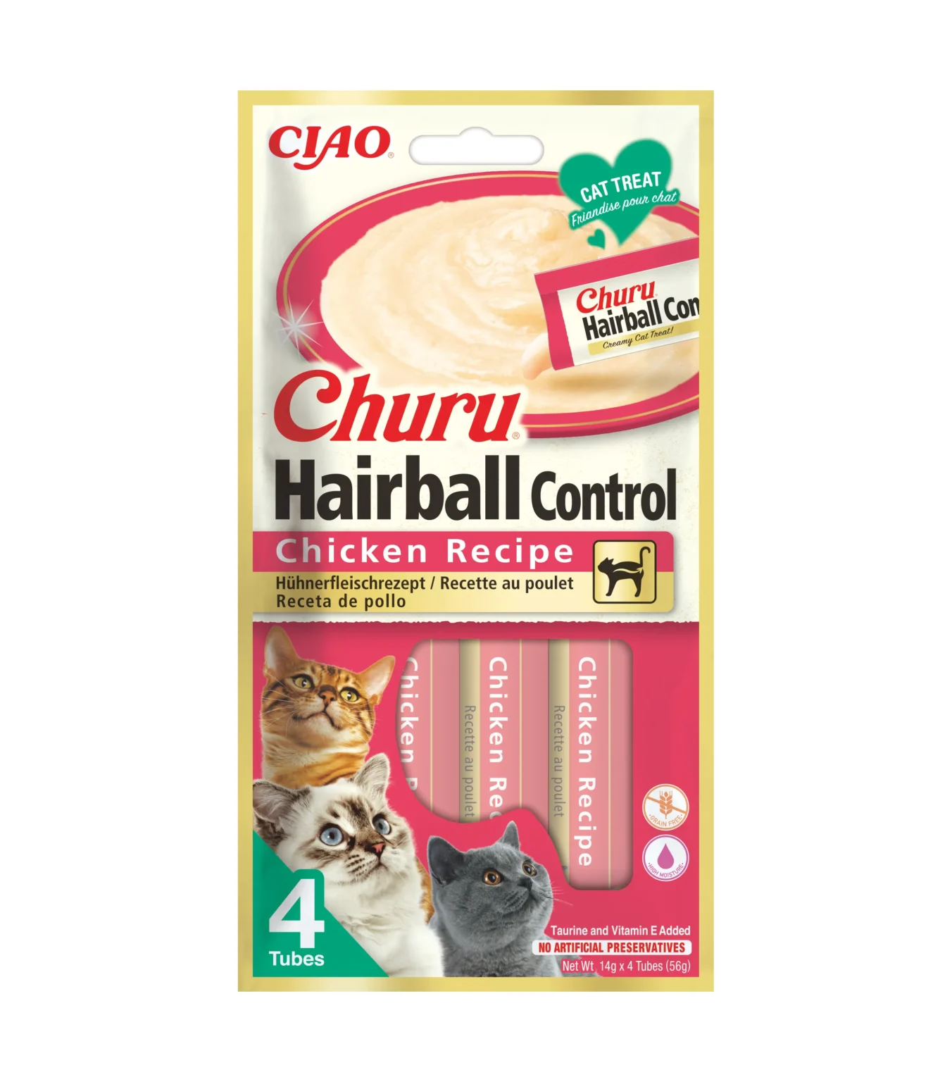CHURU Hairball pour Chat – friandises en purée