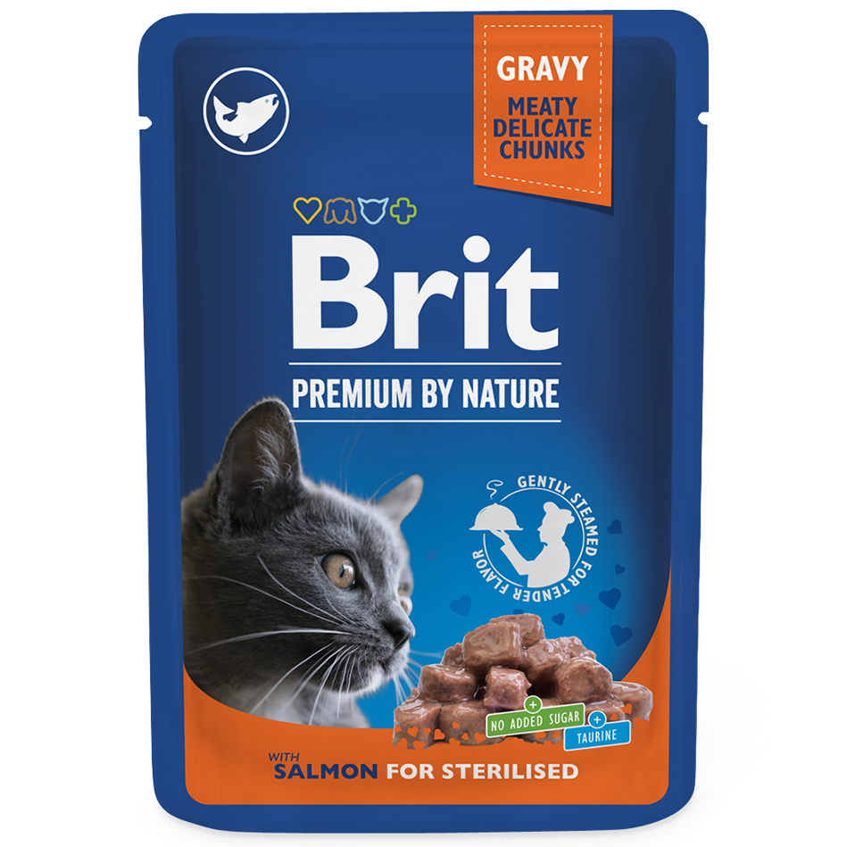 Brit Premium Pochon Saumon Chat Stérilisé 100 g