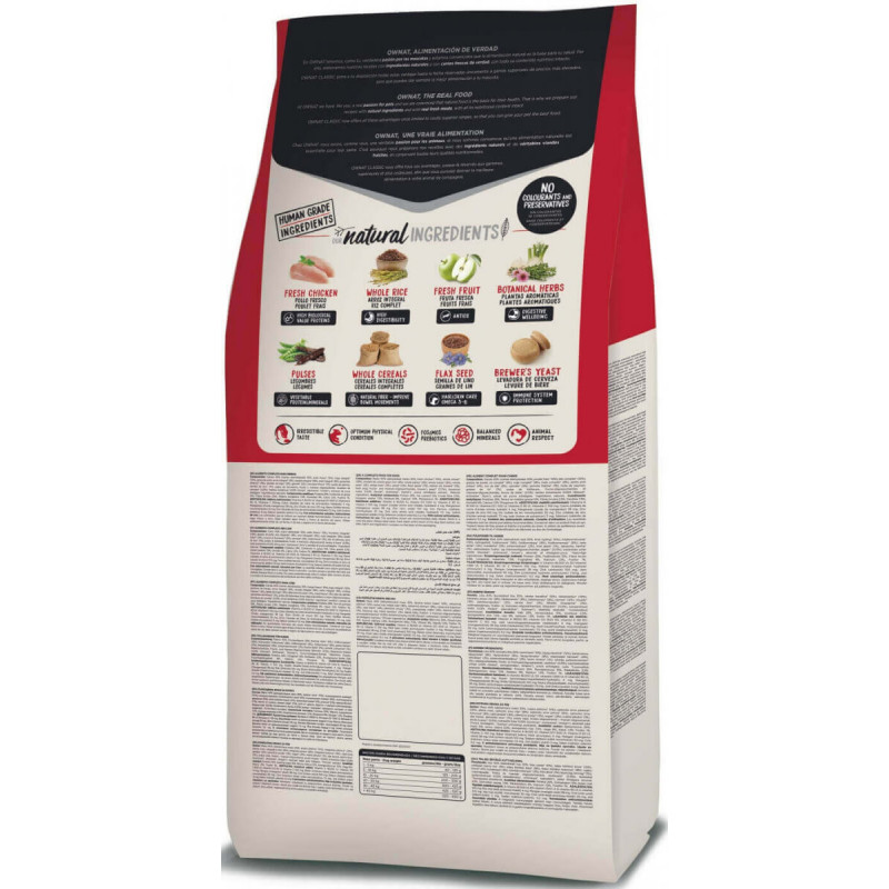 CROQUETTES OWNAT CLASSIC ENERGY AU POULET POUR CHIEN ADULTE ACTIF 4KG