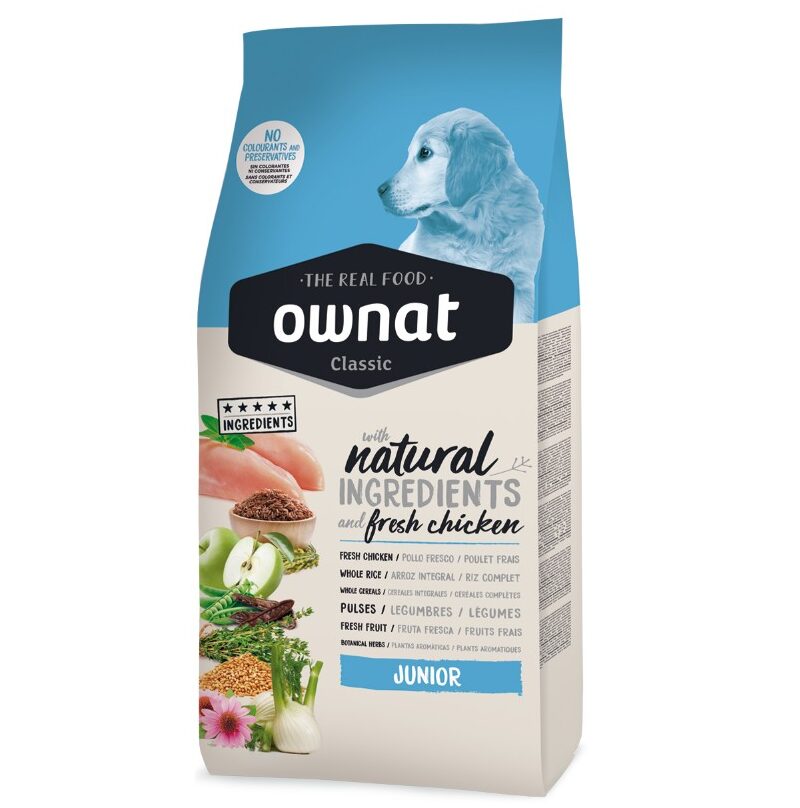 Croquettes Ownat Classic Junior (chiot) 12Kg pour chiots en pleine croissance