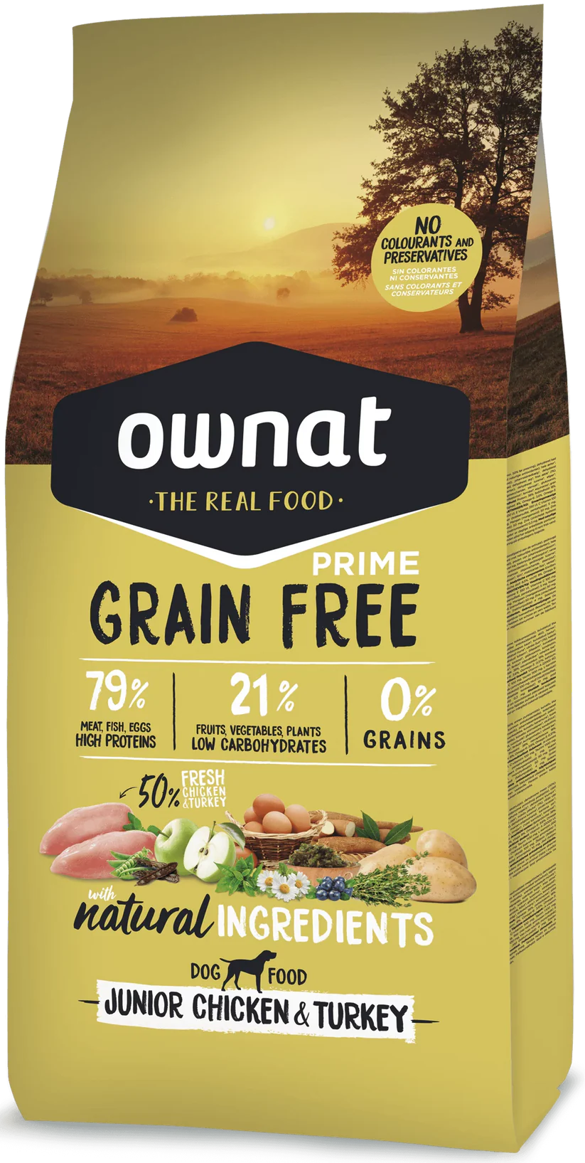Ownat Grain Free Prime Junior Poulet & Dinde Chien 12 kg