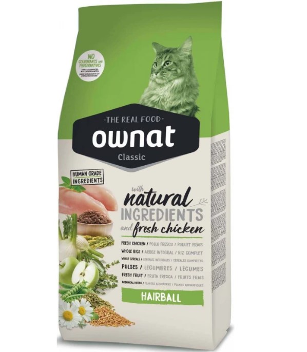 Ownat Classic Hairball pour Chat Adulte – Contrôle des Boules de Poils