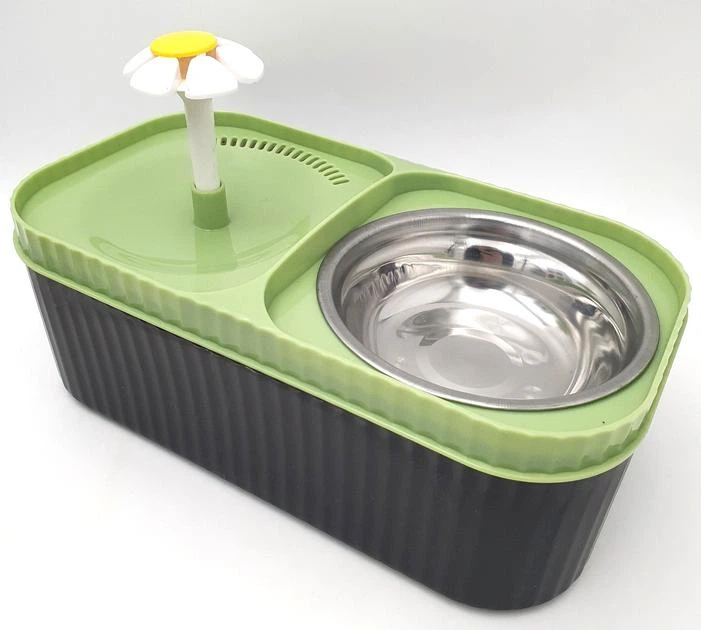 Fontaine à Eau 2-en-1 avec Bol Inox pour Chat