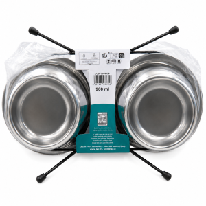 Gamelle Surélevée Double Chien & Chat – 2 Bols Inox