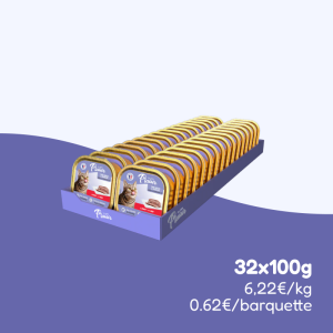 Les Repas Plaisir Pâtée au Bœuf pour Chat Stérilisé 100 g