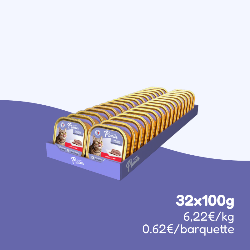 Les Repas Plaisir Pâtée au Bœuf pour Chat Stérilisé 100 g
