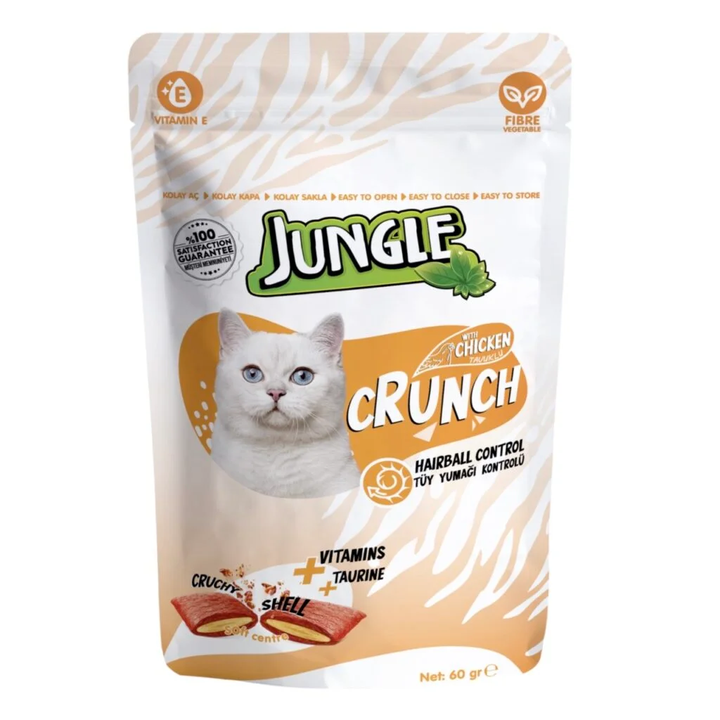 Jungle Crunch Hairball Control Poulet pour Chat – 60 g