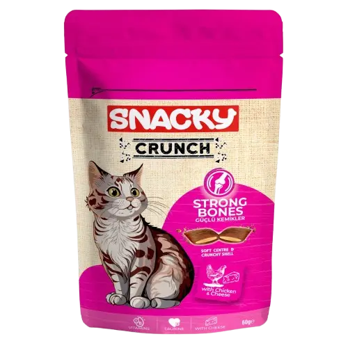 Snacky Cat Crunch Poulet & Fromage – 60 g Friandises Chat