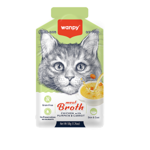 Wanpy Meat Broth – Poulet, Citrouille & Carotte (50 g)