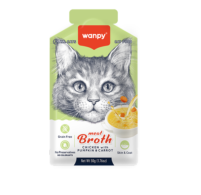 Wanpy Meat Broth – Poulet, Citrouille & Carotte (50 g)