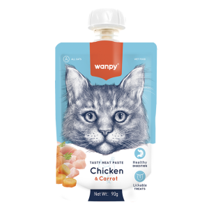Wanpy Tasty Meat au Poulet Frais & Carottes pour Chat Friandises Chat