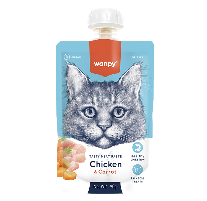 Wanpy Tasty Meat au Poulet Frais & Carottes pour Chat Friandises Chat