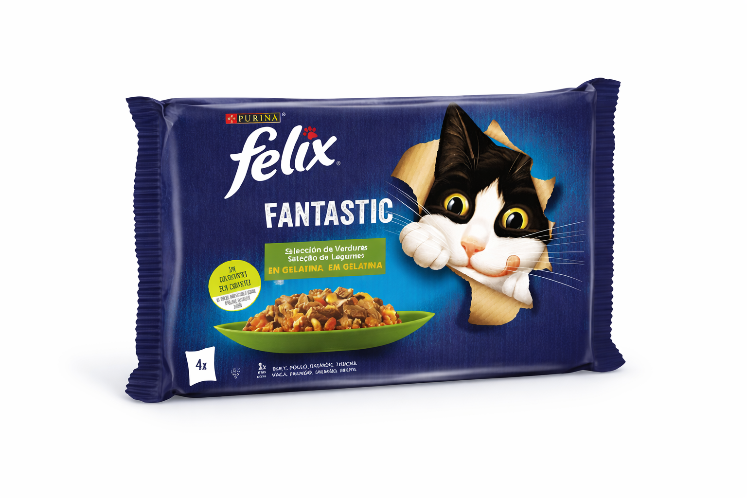 Felix Fantastic Légumes en Gelée pour Chat 4 × 85 g