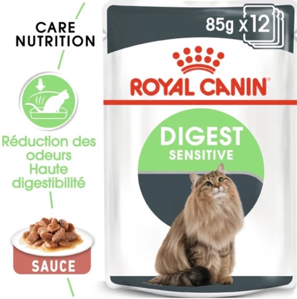 Royal Canin Digest Sensitive en sauce 85g pour les chats à l’estomac sensible